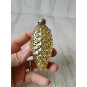 Vintage USA shiny brite pinecone gold glass ornament Xmas tree